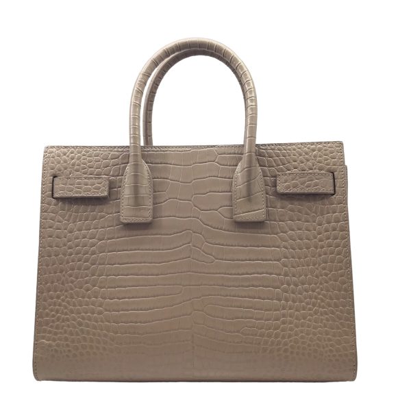 imgrc0096042098 Saint Laurent Sac de Jour 2WAY Bag Crocodile Embossed Leather Greige