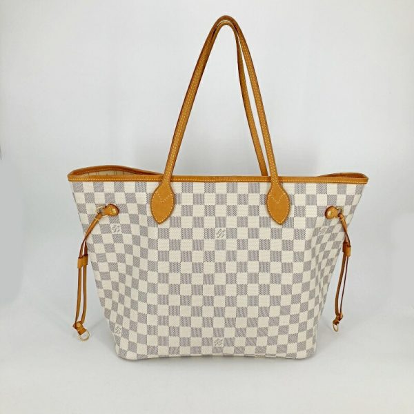 imgrc0096045903 Louis Vuitton Neverfull MM Tote Bag Damier Azur White