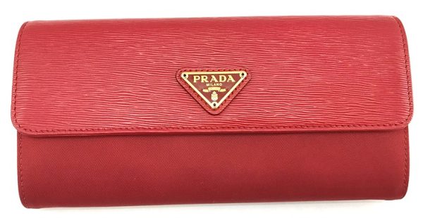 imgrc0096142838 Prada Tessuto Vitello Long Wallet Red