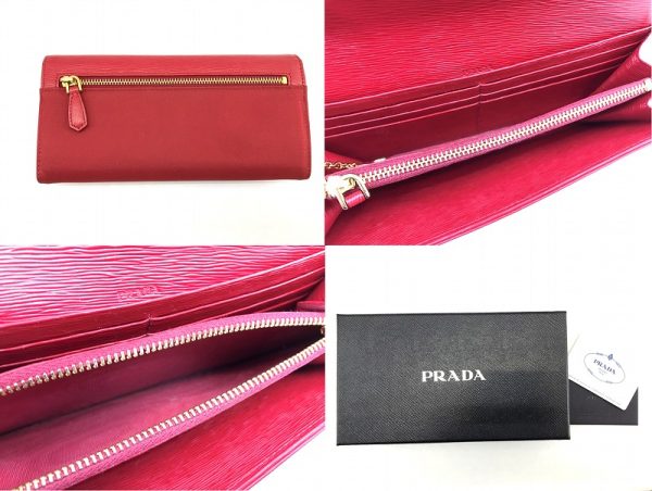 imgrc0096142840 Prada Tessuto Vitello Long Wallet Red