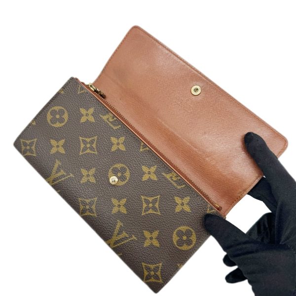 imgrc0096169876 Louis Vuitton Portomone Credit Long Wallet Monogram Canvas Brown