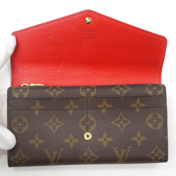 imgrc0096426134 Louis Vuitton Monogram Portefeuille Sara BifLong Wallet Brown