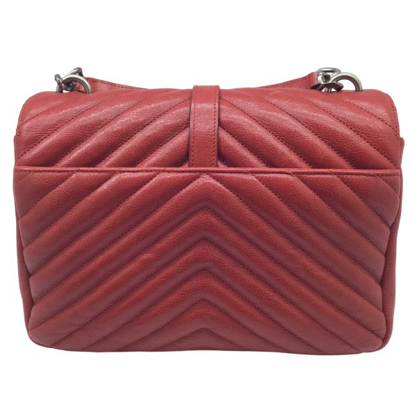 imgrc0096496487 Saint Laurent College Shoulder Bag 2WAY Bag Chevron Leather Red