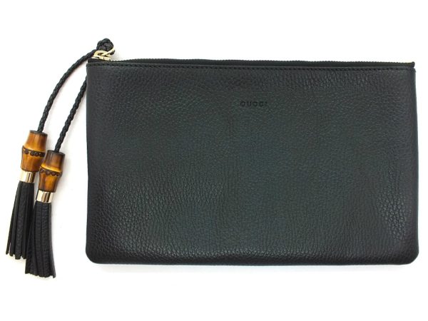 imgrc0096667404 Gucci Bamboo Clutch Bag Shoulder Bag Black