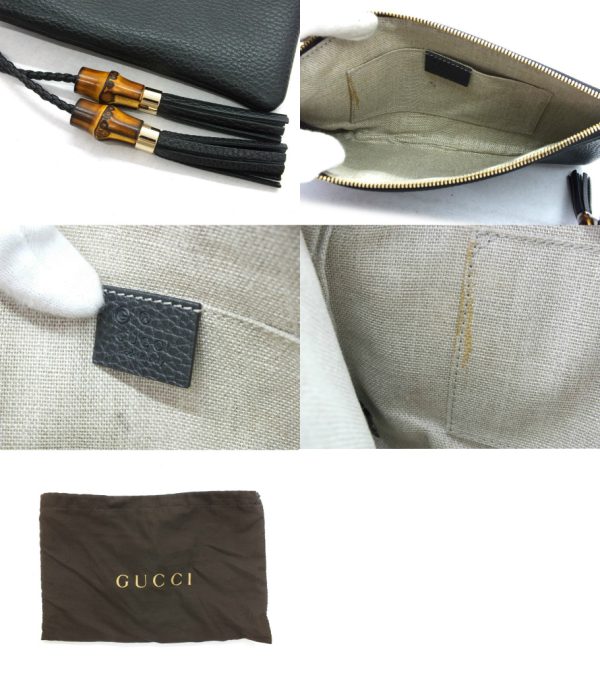 imgrc0096667406 Gucci Bamboo Clutch Bag Shoulder Bag Black