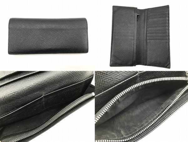 imgrc0096690652 PRADA Saffiano Triang Wallet Black