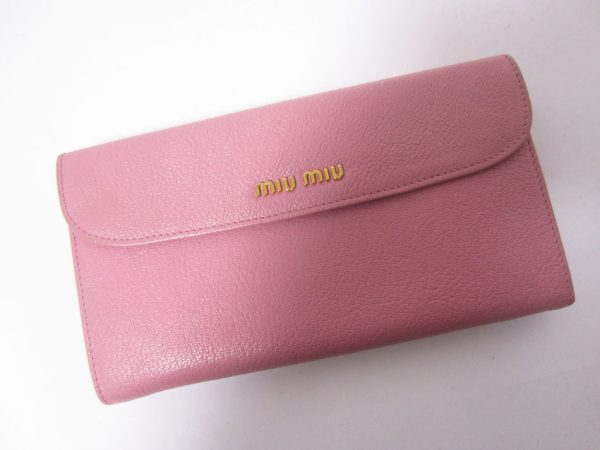 imgrc0096705565 miu miu W hook long wallet MADRAS ROSA pink