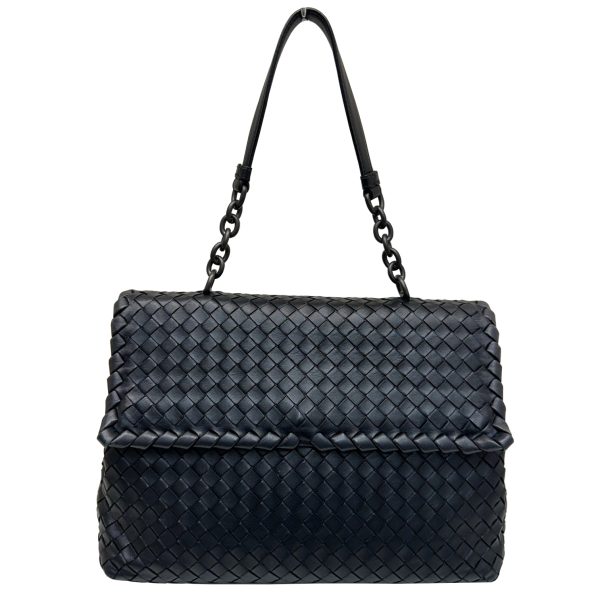 imgrc0096780063 Bottega Veneta Intrecciato Olympia Medium Chain Bag Leather Black