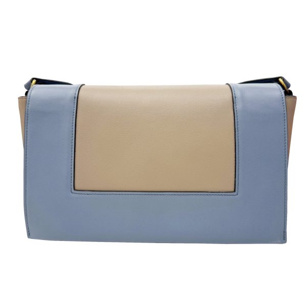 imgrc0096880153 CELINE Frame Shoulder Bag Leather Blue Light Gray