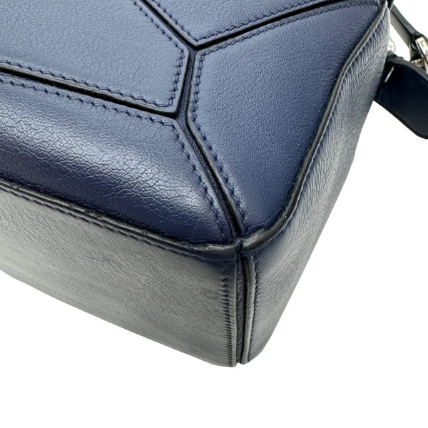 imgrc0096880404 Loewe Puzzle Small 2WAY Handbag Shoulder Bag Soft Grain Calf Navy