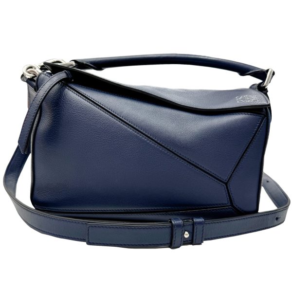 imgrc0096883070 Loewe Puzzle Small 2WAY Handbag Shoulder Bag Soft Grain Calf Navy