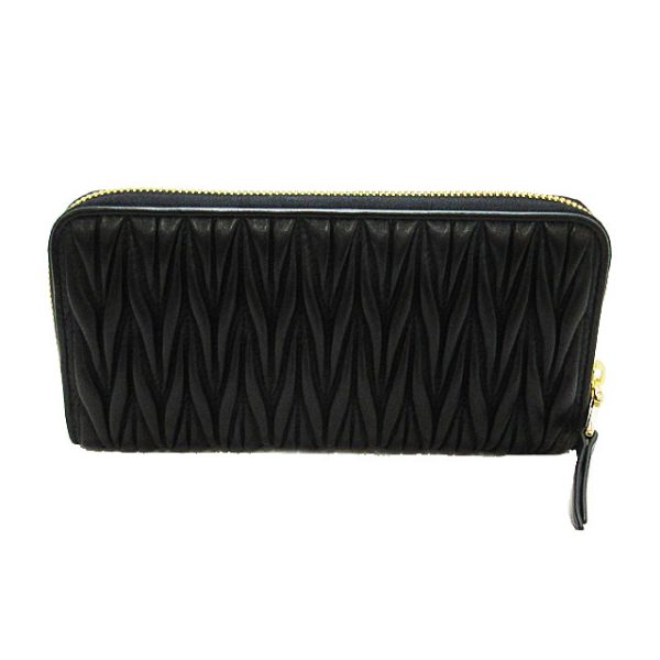 imgrc0097194336 Miu Miu Long Wallet MATELASSE Black