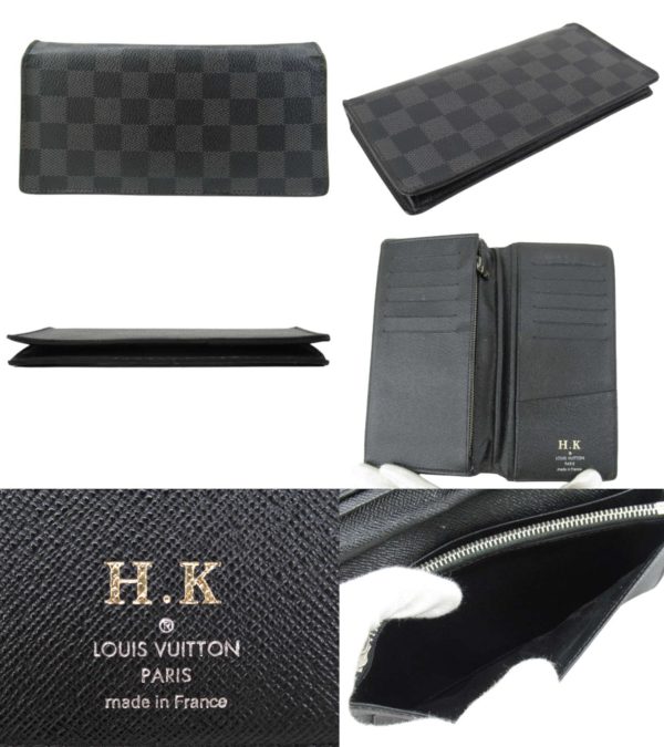 imgrc0097412682 Louis Vuitton Damier Graphite Portefeuille Brazza Long Wallet Black