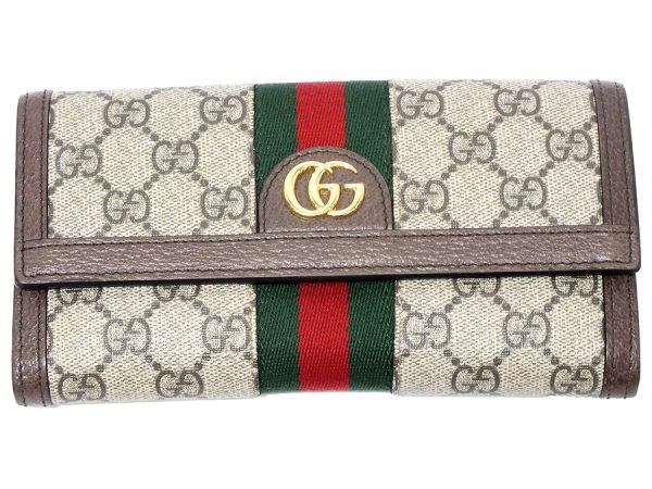 imgrc0098291530 Gucci GG Supreme Long Wallet Beige