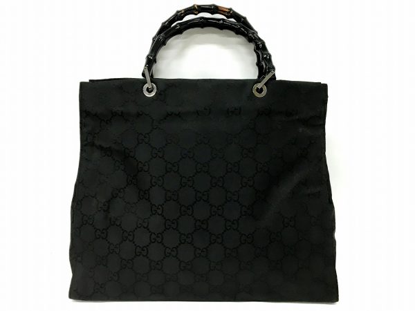 imgrc0098352391 Gucci Bamboo Nylon Tote Bag Black