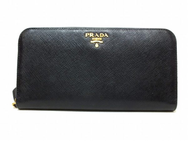 imgrc0098378401 Prada Saffiano Metal Long Wallet Black