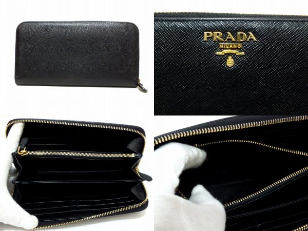 imgrc0098378402 Prada Saffiano Metal Long Wallet Black