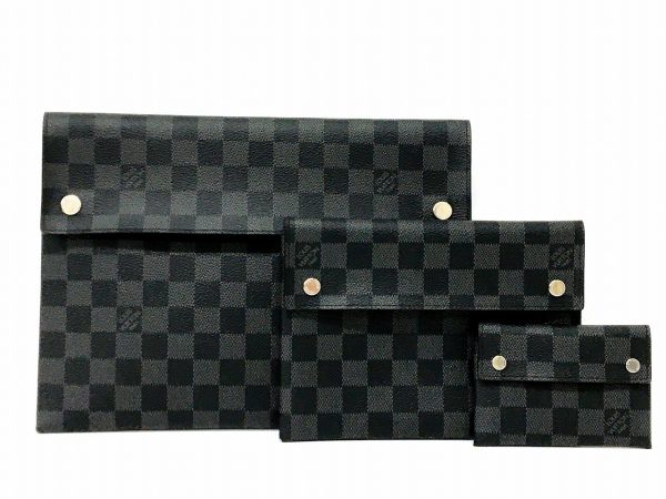 imgrc0098509141 Louis Vuitton Graphite Alpha Triple Clutch Bag Black