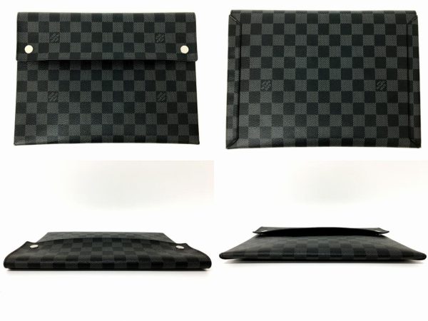 imgrc0098509142 Louis Vuitton Graphite Alpha Triple Clutch Bag Black