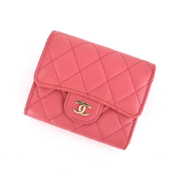 imgrc0098568043 Chanel Wallet Caviar Skin Pink Small Flap Wallet Wallet