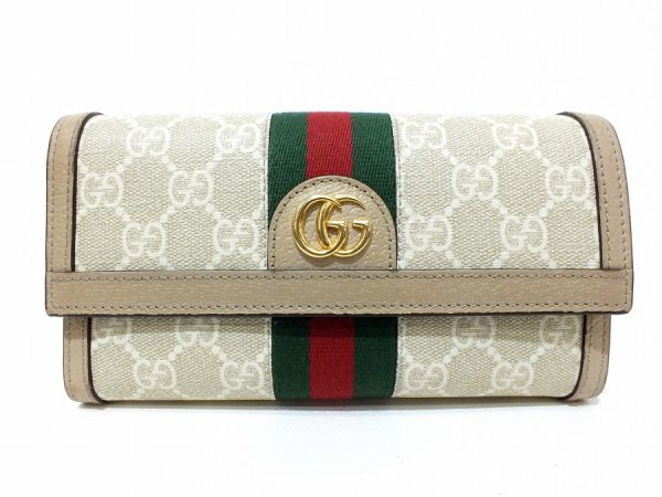 imgrc0098713328 Gucci Offdia GG Continental Wallet Web Stripe Beige