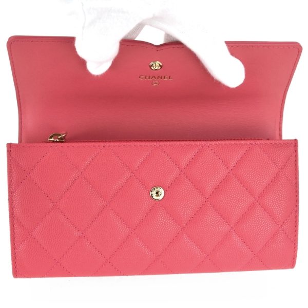 imgrc0098935364 Chanel long pink CC Figly wallet caviar skin matelasse