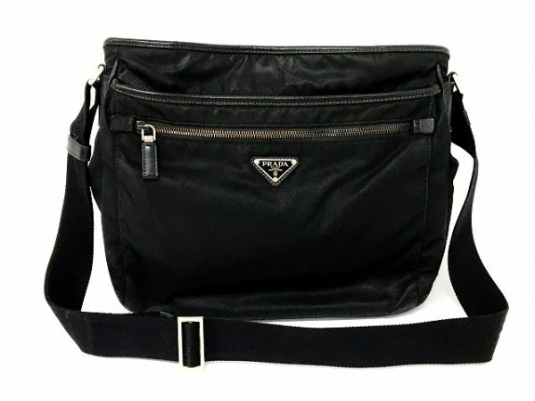 imgrc0098936227 Prada Nylon Messenger Shoulder Bag Black