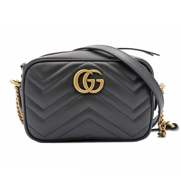 imgrc0100734593 GUCCI GG Marmont Quilted Mini Bag Chain Shoulder Bag Black