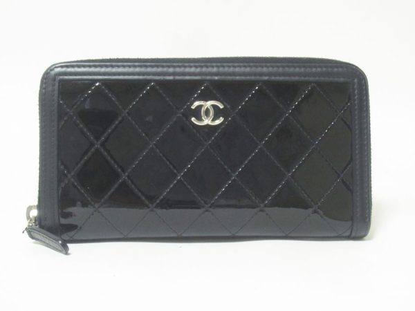 imgrc0100801172 CHANEL Wallet Long Wallet Enamel Black Matelasse