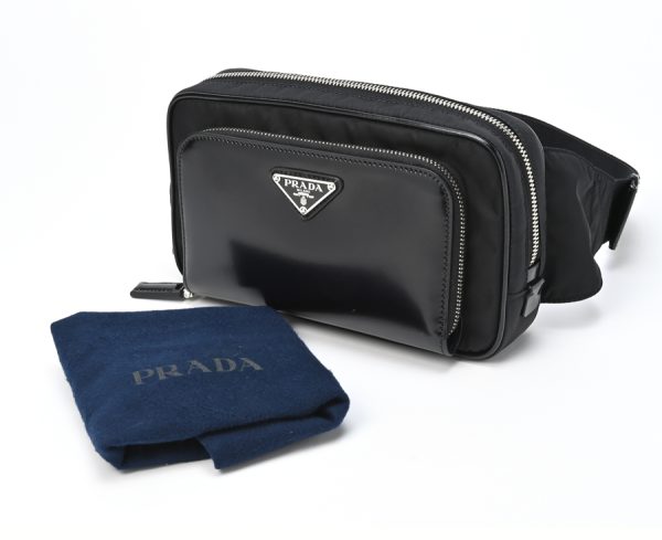 imgrc0102140776 Prada Re Nylon Glass Belt Bag Black