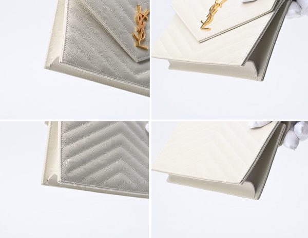 imgrc0103140968 Saint Laurent Cassandra Envelope Cremasoft Chain Wallet Ivory