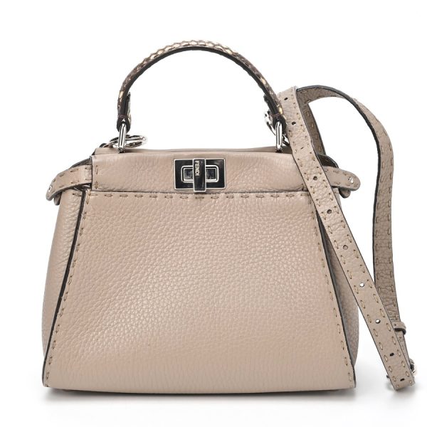 imgrc0103774870 Fendi Peekaboo Small Selleria Bag Dove Black Greige