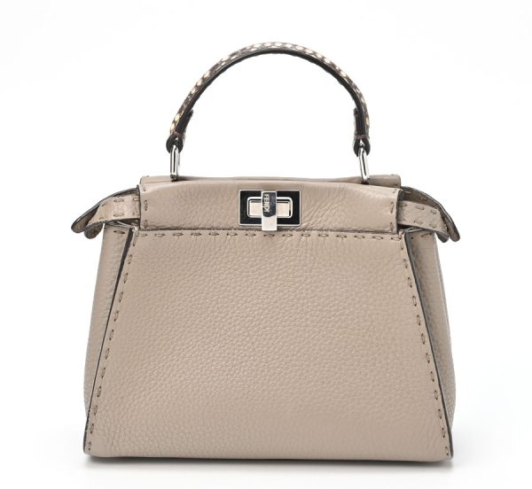 imgrc0103774872 Fendi Peekaboo Small Selleria Bag Dove Black Greige