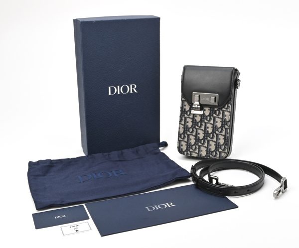 imgrc0104024672 Dior Dior lock Shoulder Bag Phone Holder Oblique Jacquard Black