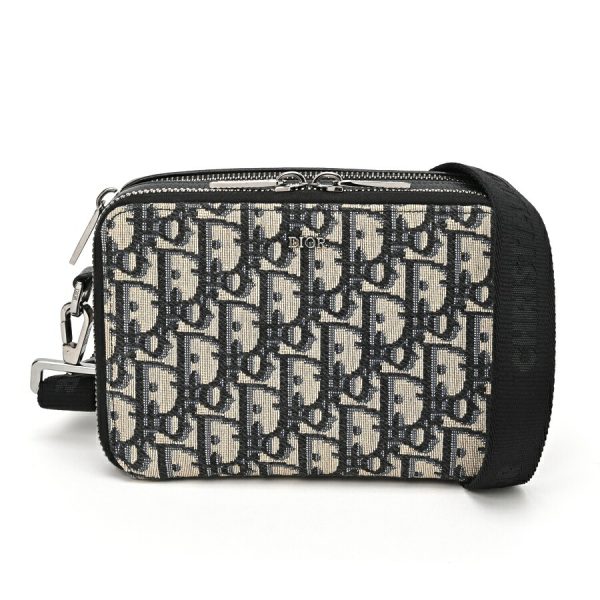 imgrc0104042930 Dior Messenger Pouch Oblique Jacquard Beige Black