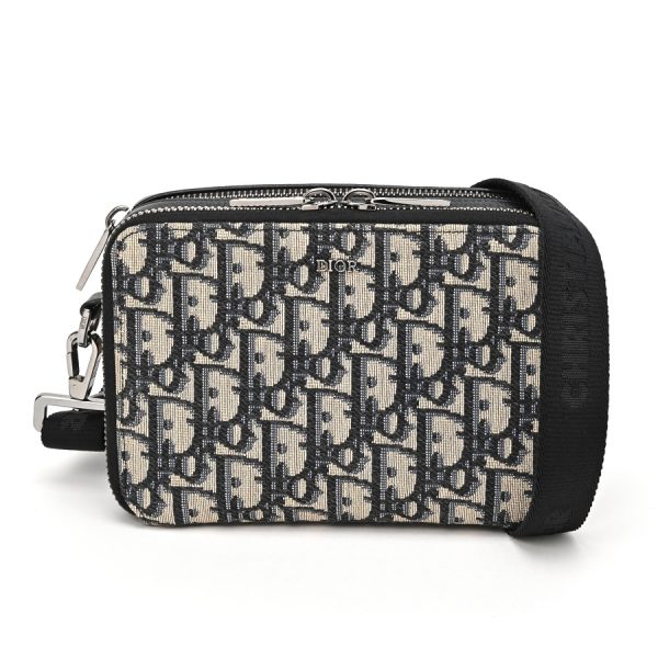 imgrc0104042930 Dior Messenger Pouch Oblique Jacquard Black