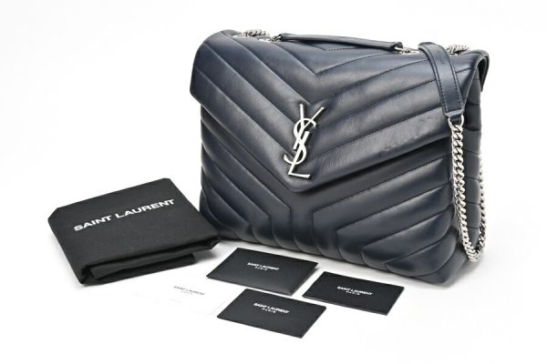 imgrc0104250034 Saint Laurent Lulu Medium Chain Shoulder Bag Quilted Blue