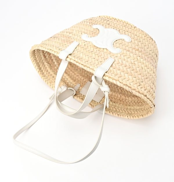 imgrc0104337469 Celine Teen Triomphe Pannier Raffia Calf Basket Bag