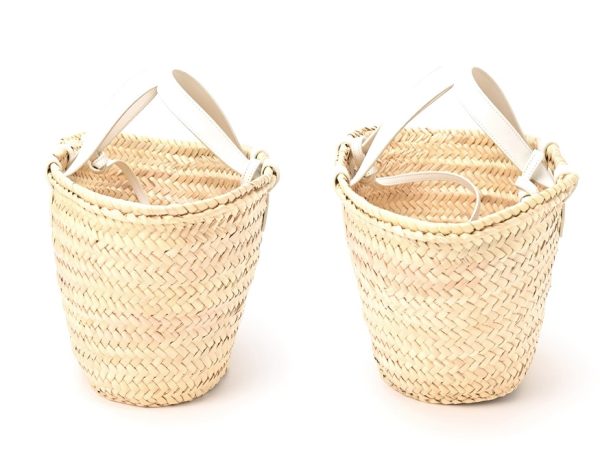 imgrc0104337470 Celine Teen Triomphe Pannier Raffia Calf Basket Bag