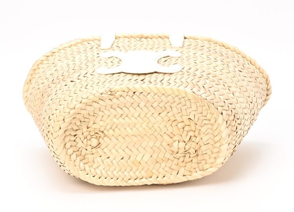 imgrc0104337473 Celine Teen Triomphe Pannier Raffia Calf Basket Bag