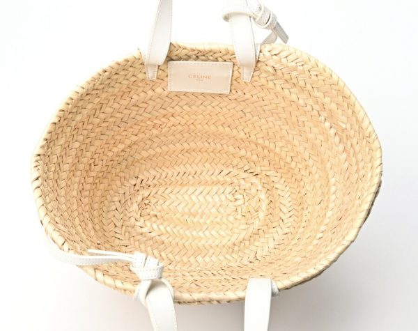 imgrc0104337475 Celine Teen Triomphe Pannier Raffia Calf Basket Bag