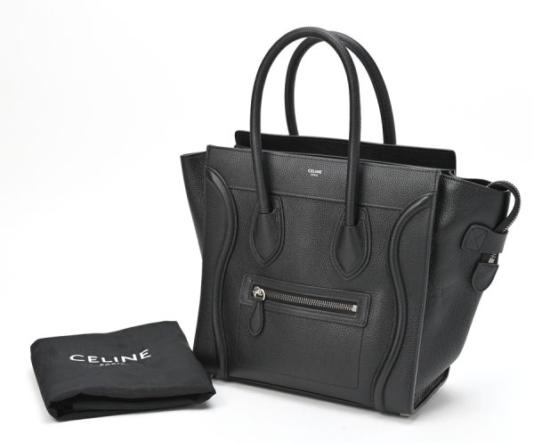 imgrc0104521088 Celine Luggage Micro Drummed Calfskin Bag Black