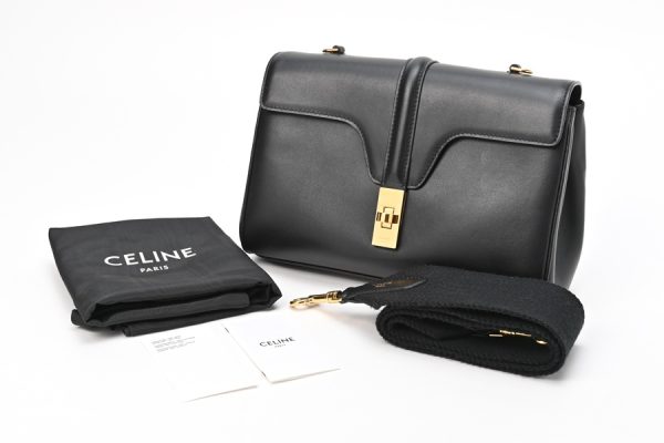 imgrc0104527551 Celine Teen Soft 16 Smooth Calfskin Shoulder Bag Black