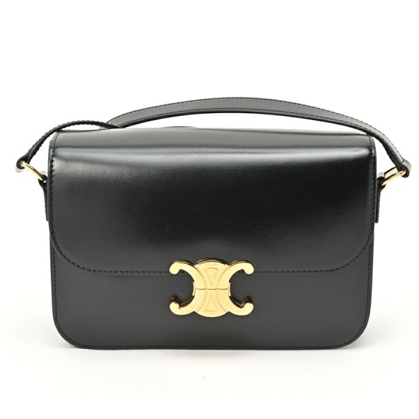 imgrc0104538999 Celine Triomphe Shiny Calfskin Bag Black