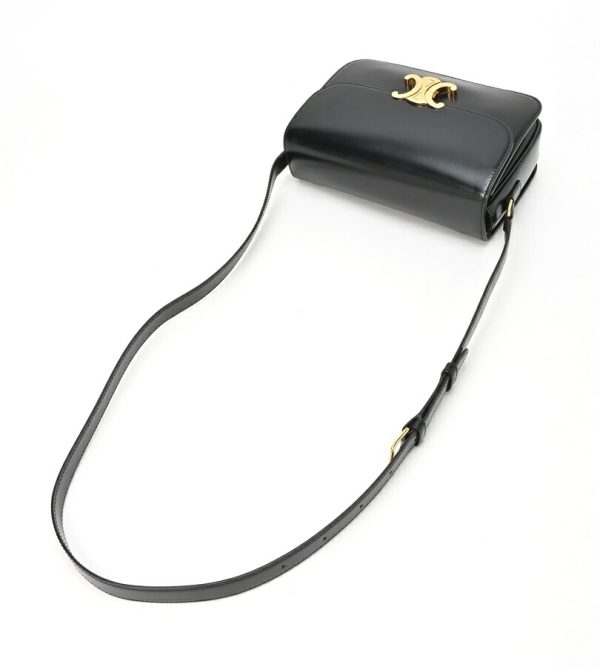 imgrc0104539000 Celine Triomphe Shiny Calfskin Bag Black