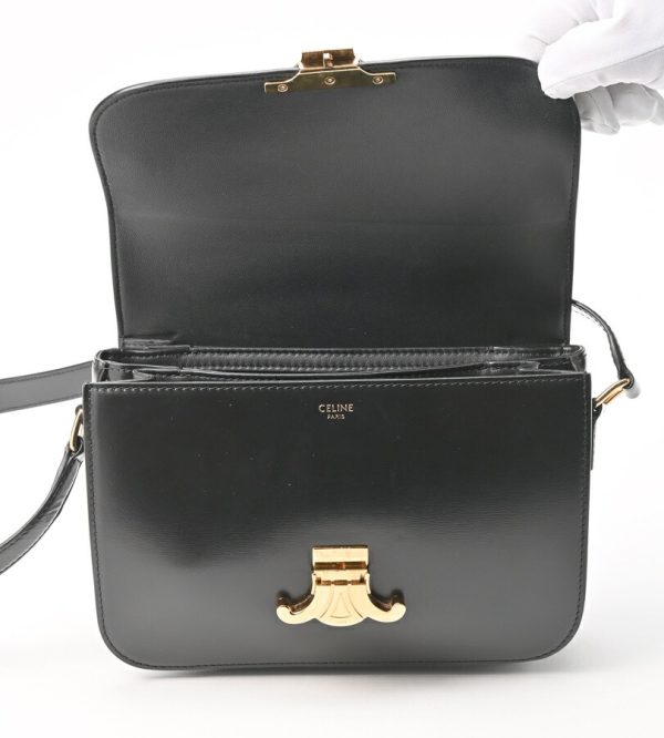 imgrc0104539005 Celine Triomphe Bag Shiny Calfskin Black