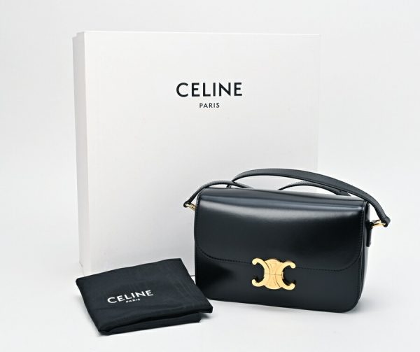 imgrc0104539008 Celine Triomphe Bag Shiny Calfskin Black