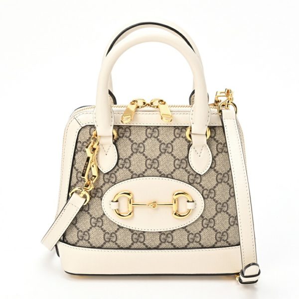 imgrc0104601121 Gucci Horsebit 1955 Mini Top Handle Bag GG Supreme White