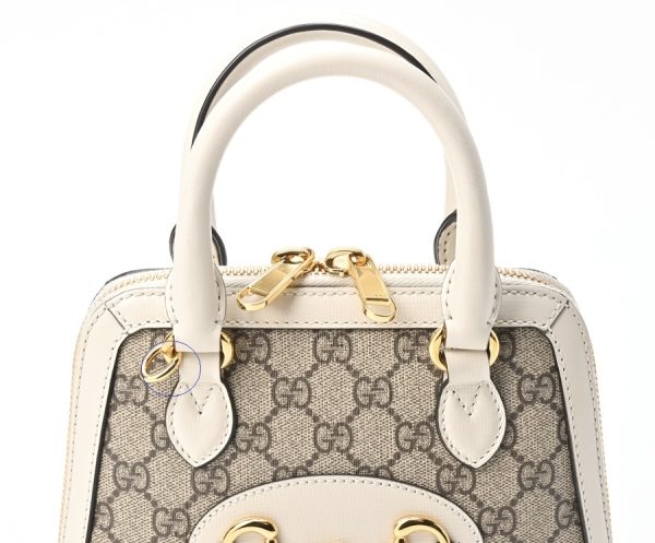 imgrc0104601125 Gucci Horsebit 1955 Mini Top Handle Bag GG Supreme White