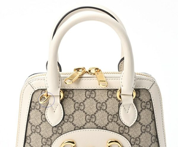 imgrc0104601125 Gucci Horsebit 1955 Top Handle Mini GG Supreme White